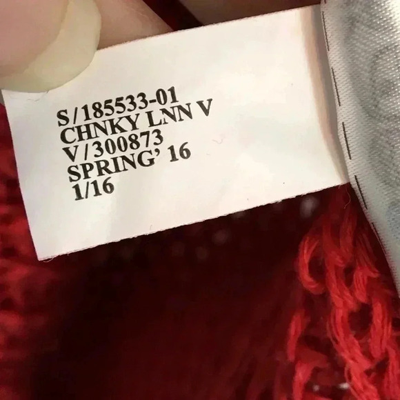 Banana Republic Linen Red Knit V Neck Sweater - Picture 7 of 8